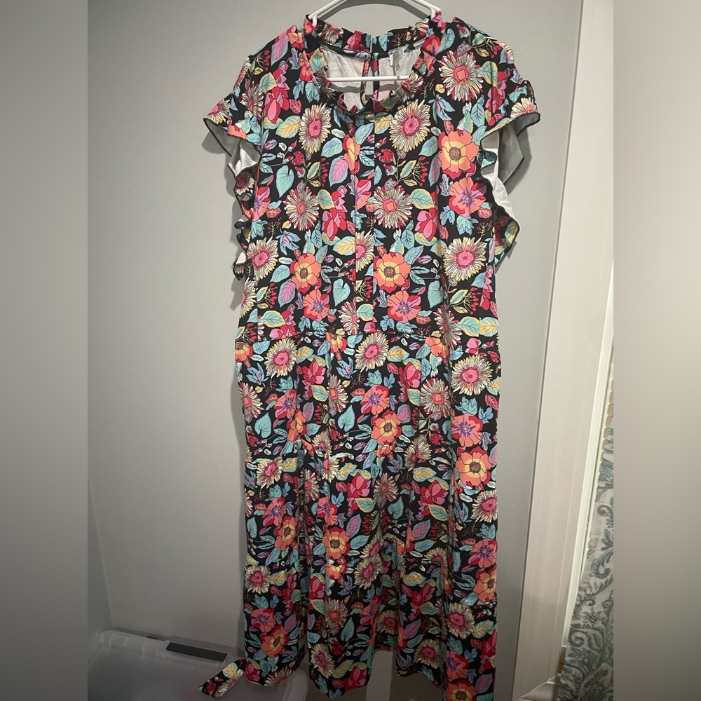 Floral Midi Dress - Multicolor